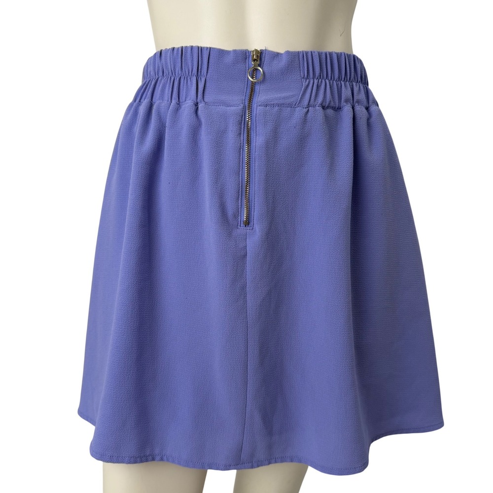 Dynamite Mini Skirt Pastel Blue Crepe Front Zip Balletcore Coquette Soft Girl S